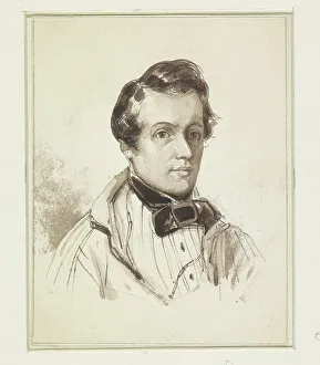 Necktie Prints: Self -portrait of Jan van der Kaa, 1825-1850. Creator: Jan van der Kaa