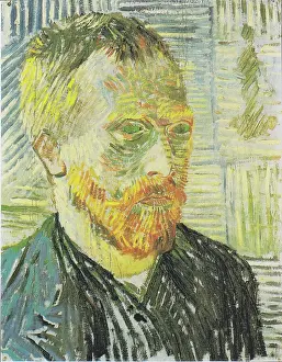 Self Portrait Prints: Self-Portrait with Japanese Print, 1887. Creator: Vincent van Gogh