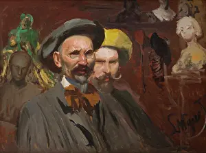 Leon Prints: Self-Portrait with Konstanty Laszczka, c1901. Creator: Leon Wyczolkowski