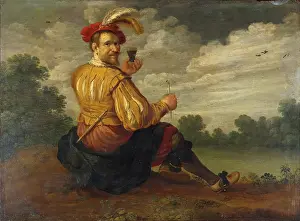 Pipe Prints: Self-Portrait in a Landscape, 1627. Creator: Joost Cornelisz Droochsloot