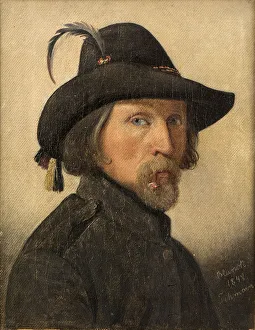 Nivaagaards Malerisamling Prints: Self-Portrait as Legionnaire, 1848. Creator: Blunck, Ditlev (Detlef) (1798-1854)