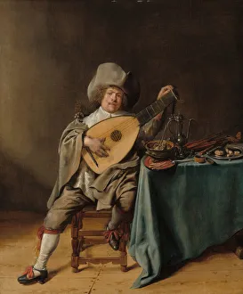 Self-Portrait as a Lute Player, c. 1637/1638. Creator: Jan Miense Molenaer Self-Portrait as a Lute Player, c. 1637/1638. Creator: Jan Miense Molenaer