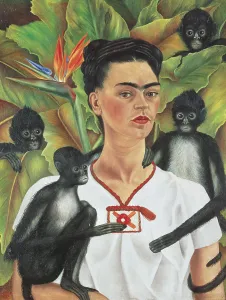 Caldern Prints: Self-Portrait with Monkeys, 1943. Creator: Frida Kahlo