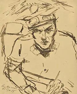 Great War Prints: Self-portrait with nursing uniform and driving glasses