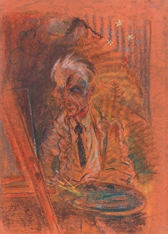 1925 Prints: Self-portrait with a palette, 1925-1930. Creator: Arnold Peter Weisz-Kubincan