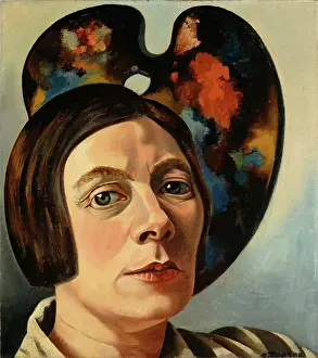 Toorop Prints: Self-Portrait in front of a Palette, 1934. Creator: Toorop, Charley (1891-1955)