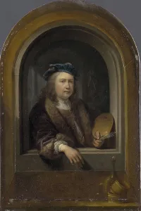Self-Portrait with Palette, c. 1660. Creator: Dou, Gerard (Gerrit) (1613-1675)