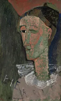 Millboard Prints: Self-Portrait as Pierrot, 1915. Creator: Amadeo Modigliani