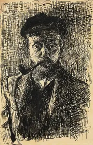 Self Portrait Prints: Self-portrait with pipe, c1900. Creator: Matisse, Henri (1869-1954)