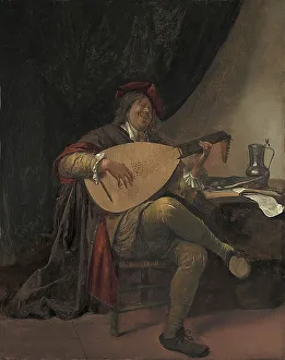 Cheerful Prints: Self- Portrait playing the Lute, 1663. Creator: Jan Steen