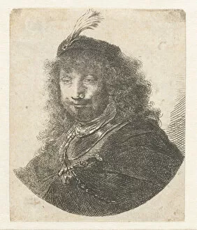 Self-portrait with plumed beret, after 1634. Creator: Rembrandt van Rhijn (1606-1669)