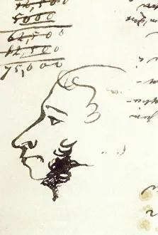 Alexander Sergeyevich 1799 1837 Prints: The Last Self-Portrait of Pushkin