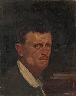 Eduard Prints: Self-Portrait in Three Quarter Profile, around 1910. Creator: Eduard Putra