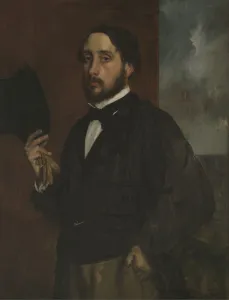 Edgar 1834 1917 Gallery: Self-portrait with Raised Hat, ca 1863. Artist: Degas, Edgar (1834-1917)