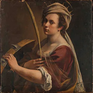 Roman School Prints: Self-Portrait as Saint Catherine of Alexandria, ca 1616. Creator: Gentileschi, Artemisia