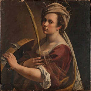 Artemisia 1598 1653 Gallery: Self-Portrait as Saint Catherine of Alexandria, ca 1616. Creator: Gentileschi, Artemisia
