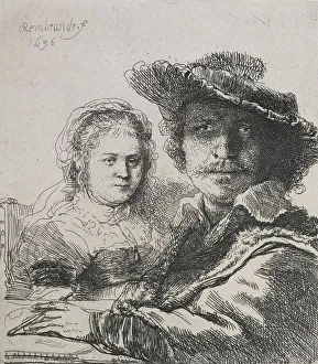 Courtship Prints: Self-portrait with Saskia, 1636. Creator: Rembrandt Harmensz van Rijn
