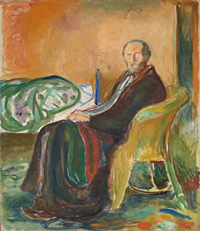 Oslo Prints: Self-Portrait with the Spanish Flu, 1919. Creator: Munch, Edvard (1863-1944)