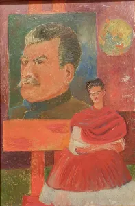 Caldern Prints: Self Portrait with Stalin, 1954. Creator: Frida Kahlo