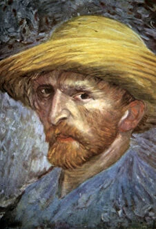 Images Dated 19th September 2005: Self Portrait with Straw Hat, 1887. Artist: Vincent van Gogh