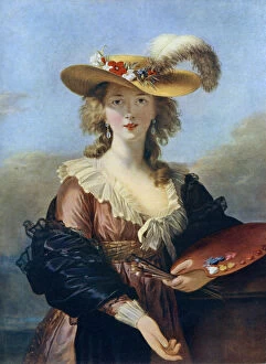 Feathers Collection: Self Portrait in a Straw Hat, c1782, (1912). Artist: Elisabeth Louise Vigee-LeBrun