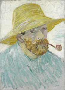 Van Gogh Museum Prints: Self-Portrait with Straw Hat and Pipe