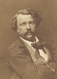 Self-portrait in striped coat, about 1856-1858. Creator: Nadar