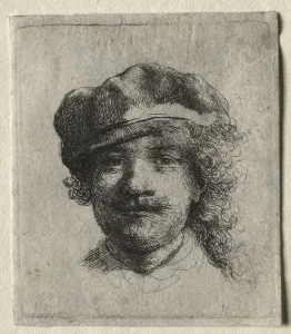 1606 1669 Prints: Self-Portrait Wearing a Soft Cap: Full Face