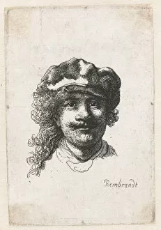 Self-Portrait Wearing a Soft Cap: Full Face, Head Only, c. 1635