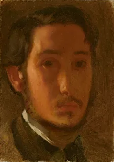 Unshaven Prints: Self-Portrait with White Collar, c. 1857. Creator: Edgar Degas