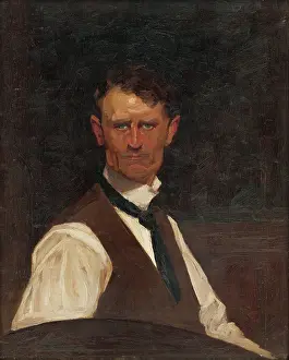 Putra Eduard Prints: Self-Portrait in a White Shirt, 1910-1915. Creator: Eduard Putra