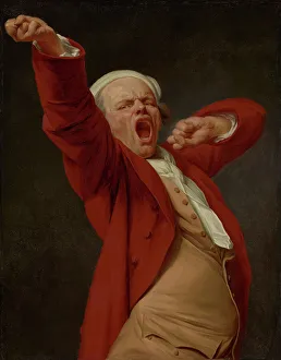 Oil Paint Paint Prints: Self-Portrait, Yawning, by 1783. Creator: Joseph Ducreux