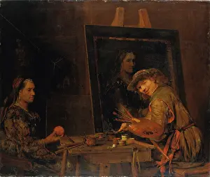 Gender Prints: Self-Portrait as Zeuxis Portraying an Ugly Old Woman, 1685. Creator: Aert de Gelder