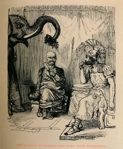 Self-posession of Fabricius under rather Trying Circumstances, 1852. Artist: John Leech Self-posession of Fabricius under rather Trying Circumstances, 1852. Artist: John Leech