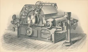 Roller Prints: Self Stripping Carding Engine, by Dobson and Barlow Bolton, 1874. Artist: GB Smith