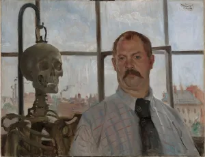 Symbolism Collection: Selfportrait with skeleton. Artist: Corinth, Lovis (1858-1925)