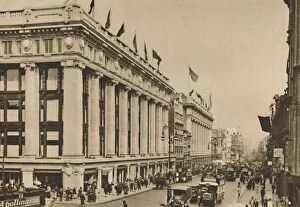Selfridges and the last of the old Oxford Street shops that the building engulfed, c1935