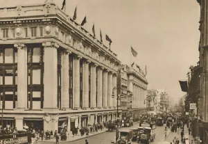 Arthur St John Prints: Selfridges and the last of the old Oxford Street shops that the building engulfed, c1935