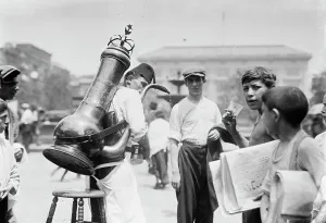 Spouted Prints: Selling cool drinks in Syrian Quarter, between c1910 and c1915. Creator: Bain News Service
