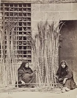 Sitting On Ground Prints: Selling Sugar Cane, c1876. Creator: Pascal Sebah