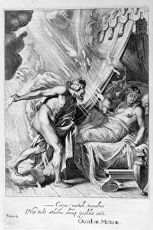 Michel De Prints: Semele is consumed by Jupiters fire, 1655. Artist: Michel de Marolles