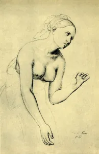 Wash Prints: Semi-nude woman, 1821, (1943). Creator: Julius Schnorr von Carolsfeld