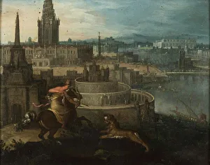 Babylonia Prints: Semiramis before the gates of Babylon, c1540. Creator: Anonymous ()