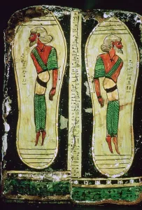 Semitic prisoners painted under a mummy-cases feet