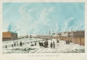 The Semyonovsky Bridge in Saint Petersburg, 1813. Artist: Damam-Demartrait, Michel Francois (1763-1827)