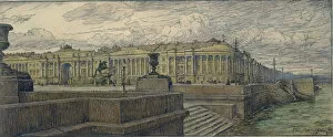 The Senate Square in St. Petersburg, 1904. Artist: Lanceray (Lansere), Evgeny Evgenyevich (1875-1946)