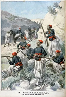 Senegalese Prints: Senegalese troops, Madagascar, 1897. Artist: Oswaldo Tofani