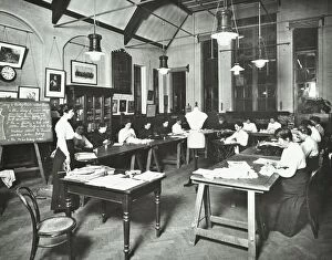 Dressmaking Gallery: Senior dressmaking class, Ackmar Road Evening Institute for Women, London, 1914