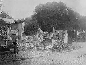 Desolate Prints: Senlis, Rue de la Republique, 1914. Creator: Bain News Service