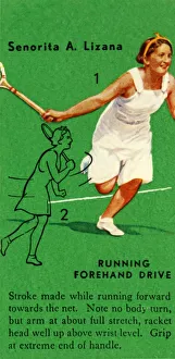Demonstrating Gallery: Senorita A. Lizana - Running Forehand Drive, c1935. Creator: Unknown